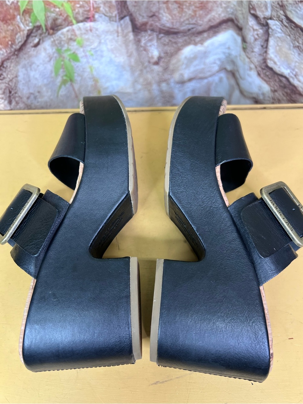 KORK-EASE Black Leather Platform Sandals, 7 - Picture 10 of 12